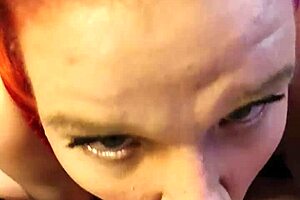 My redhead wife gives sloppy blowjob!