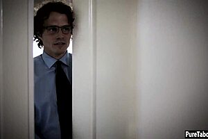 Petite teen 18+ trades virginity for nerdy boyfriend's safety