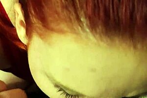 My redhead wife gives sloppy blowjob!