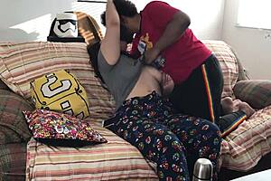 geek couple's valentines day hints at steamy oral and interracial wife fun