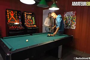 Blonde Amateur's Bubble Butt Drilled on Pool Table