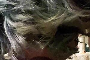 Amateur MILF goes deepthroat to big cock and has oral creampie