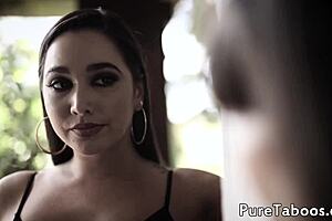 Horny teen learns from femdom stepsister how to give a blowjob