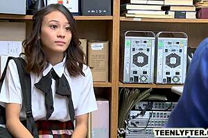 cop catches asian girl shoplifting at store