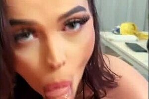 Teen Prostitute Friend Gives Intense Blowjob Bent Over in Doggystyle