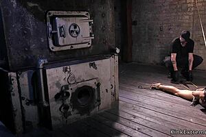 ebony endures intense hogtie bondage in extreme suspension