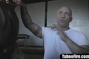 why is the hot student getting fucked so rough by the auto mechanic?