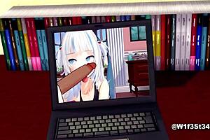 Gura gets intensely banged in this Hololive hentai parody