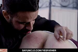Priest Teddy Torres Disciplines Naughty Boy Benjamin Blue with Doggystyle and Deepthroat