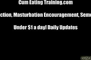 Femdom commands POV cum licking from floor