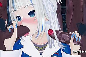 Gura gets intensely banged in this Hololive hentai parody