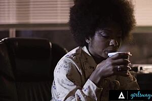 Black girlsway: Misty Stone and her colleague dive into their butts