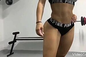 Sweet fitness girl with rather large chest and buttocks