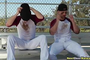 Hardman gay hunk blows his partner’s load after intense workout