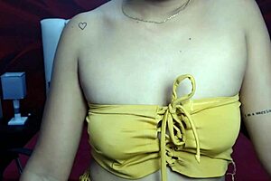 Horny Latina Teases with Big Tits on Webcam