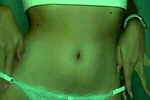 Petite teen intensely masturbates her pussy in sexy panties