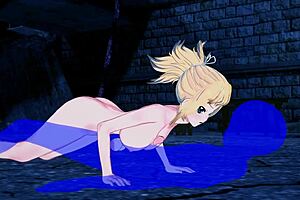 Jeg rodede det til og gav Kohaku en pattejob og håndjob i Dr. Stone hentai, cumshot overalt på hendes asiatiske patter