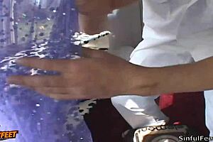 lexi belle gets banged hard by ice cream man in sexy knee high socks, loving every thrust