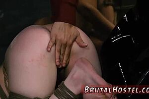 helpless teen gets bound for extreme euro anal fisting