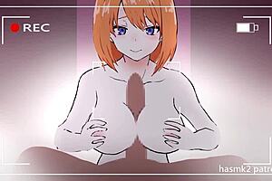 Feeling The Intense Pleasure As Yotsuba Gives A Titjob And I Cum In Her Mouth