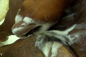 Detailed shower masturbation scene