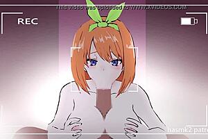 Feeling The Intense Pleasure As Yotsuba Gives A Titjob And I Cum In Her Mouth