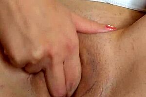 fingering tight pink pussy in stockings