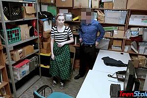 Pale emo teen punished with hard fucking by office officer