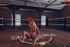 Chelci Battles Michelle in Naked 3D Wrestling