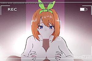 Feeling The Intense Pleasure As Yotsuba Gives A Titjob And I Cum In Her Mouth