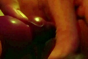 Husband uses rabbit toy to bury it deep for intense orgasm.