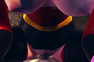 Elastigirl from The Incredibles gets blowjob, handjob, and cumshot in Koikatsu uncensored.