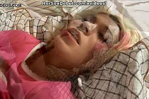 Eighteen 18+ Year Old Blonde Tackles Toy and Cock in Wild Action