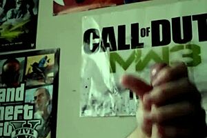 stroking thick cock ending in cumshot