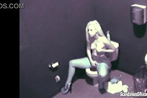 Hot Blonde In Public Toilet Fingering