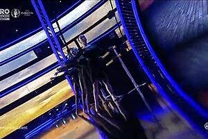 cezara blioju flashed her big romanian tits in a downblouse moment, causing a nipple slip that everyone noticed.