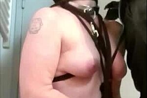 The French slave feels deep emotions during her master's bdsm session.