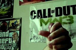 stroking thick cock ending in cumshot