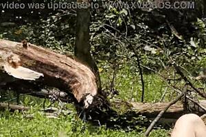 latina flashing big ass in forest