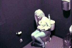 Hot Blonde In Public Toilet Fingering