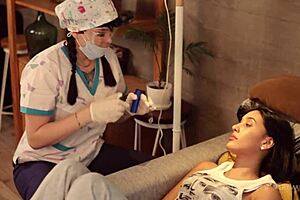 Cielitobebe, the dentist, exploits her patient alongside Doctor Trailer in a steamy threesome.