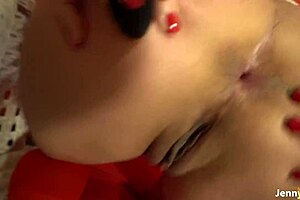 this christmas jenny pink gives sloppy blowjob with huge cum