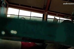 Nataly Gold, that solo teen pornstar, fingers her small tits and pussy casually