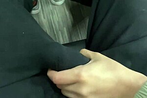 Stranger asks for dick while jerking off on public transport after work.