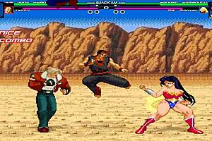 Kim Dong Hwan and Terry battle Wonder Woman and Ms. Marvel