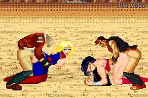 Kim Dong Hwan and Terry battle Wonder Woman and Ms. Marvel