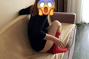 I caught my roommate masturbating with a pillow. Then I inserted my penis from behind, and she was happy.