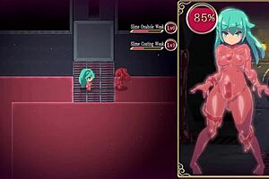 Monster game uses busty ladyboy in latex outfit for tiny cock