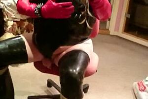 Real Doll in Latex Rubber Suit Exploration