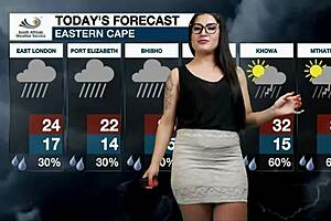 Weather Girl Loses Mind Over Wet Pussy Solo Play